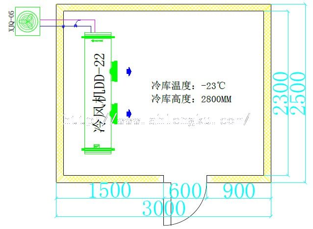 7.5平方冷凍庫平面圖