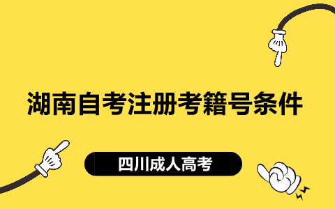湖南自考注冊考籍號條件
