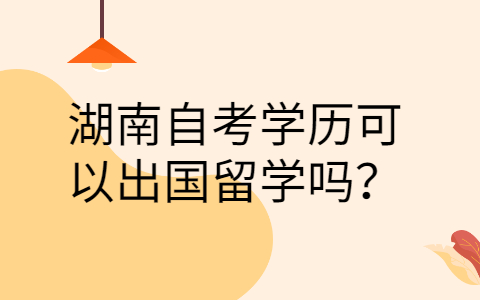 湖南自考學歷能出國嗎