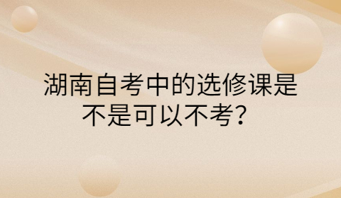 湖南自考選修課