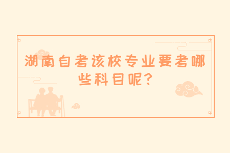 湖南自考專業(yè)科目