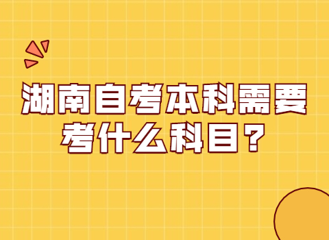 湖南自考本科考試科目