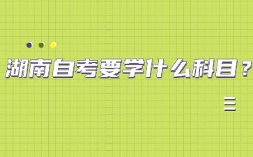 湖南自考要學(xué)什么科目？