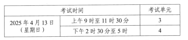 湖南自考考試安排